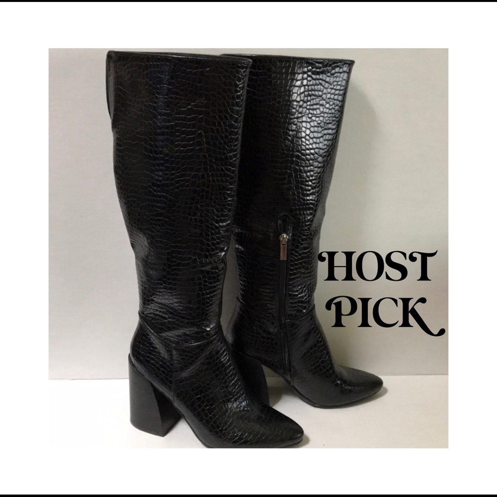 Forever 21 Retro High Heel Boots Black size 5 1/2